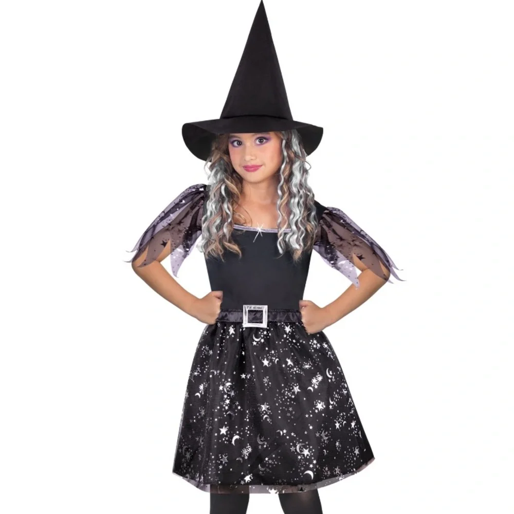 Girls Kids Witch Costume with Hat size 6